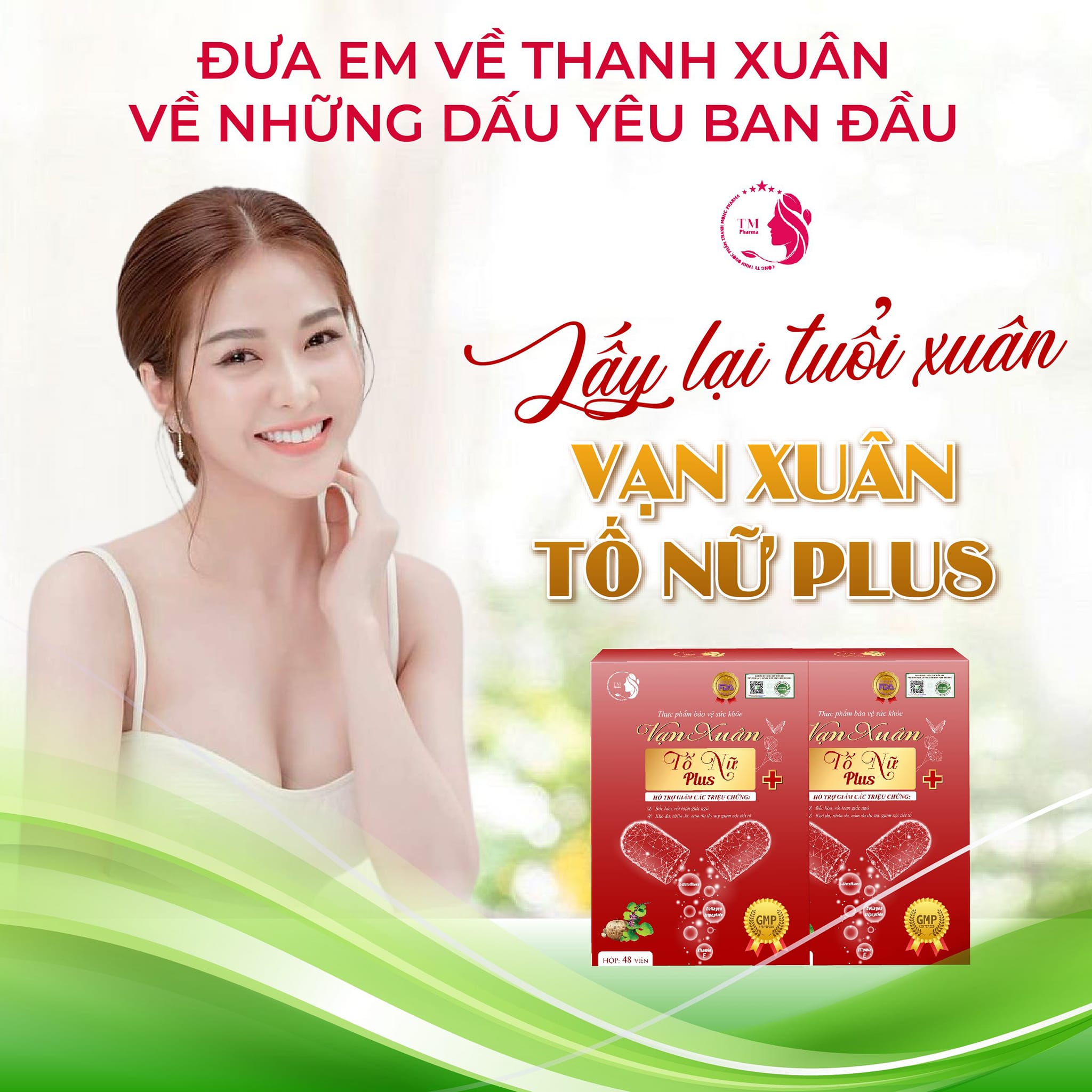 Uống Vạn Xuân Tố Nữ Plus mỗi ngày để được khỏe đẹp cả trong lẫn ngoài.